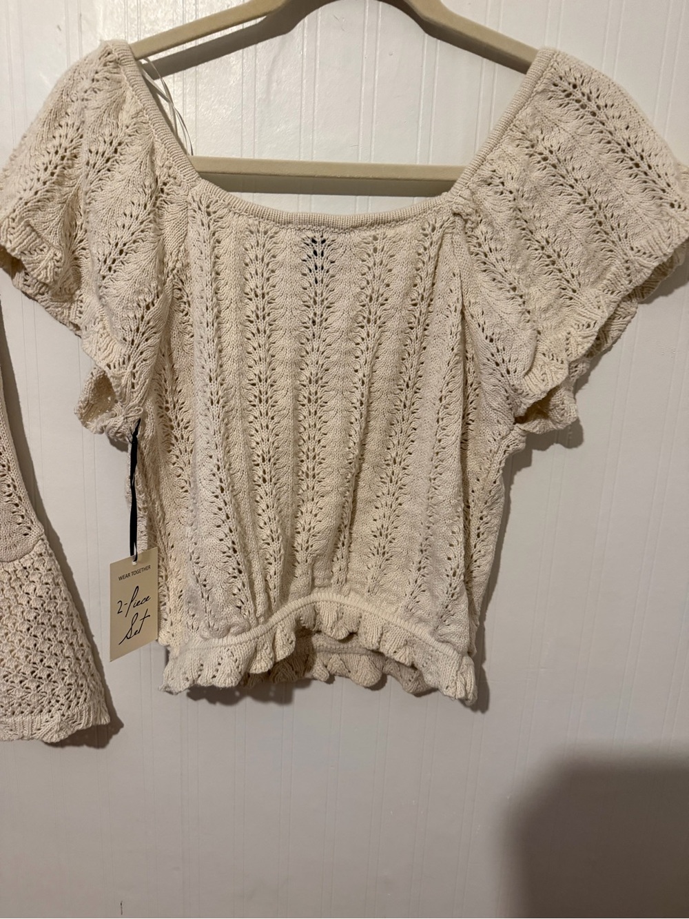 Cream Crochet Knit Skirt and top NWT - Picture 9 of 9